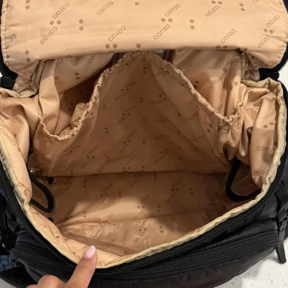Caraa Baby Nylon Diaper Bag Backpack Insulated Bottle Pocket Travel in Black